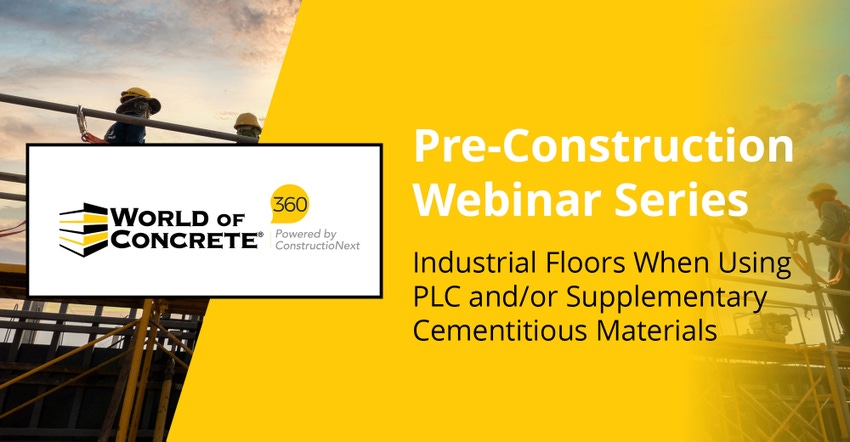 Webinar: Industrial Floors When Using PLC and/or Supplementary Cementitious Materials