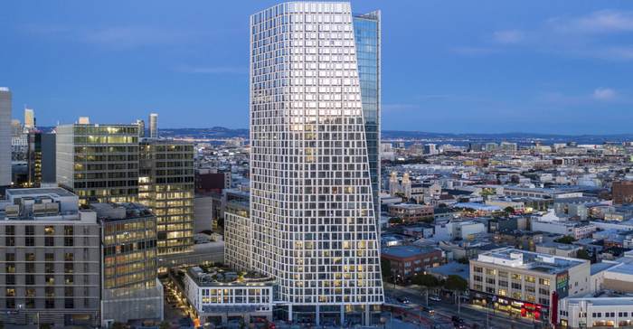 The Fifteen Fifty building graces the San Francisco skyline.