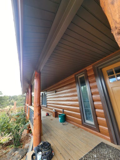 Guffey Colorado remodeled home with steel log siding from TruLog