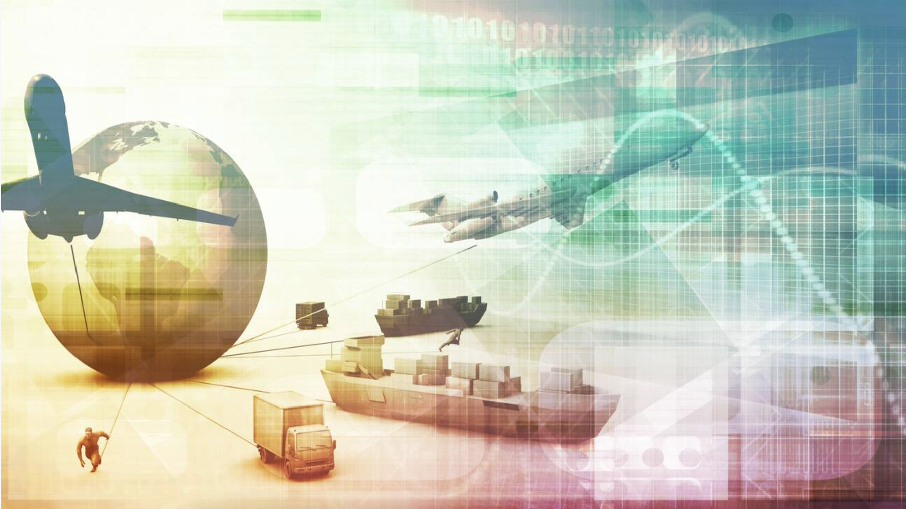 Supply Chain Software Solution for Global Network Concept