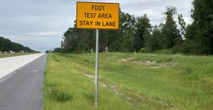 A concrete test road is now being driven on by motorists in Florida.
