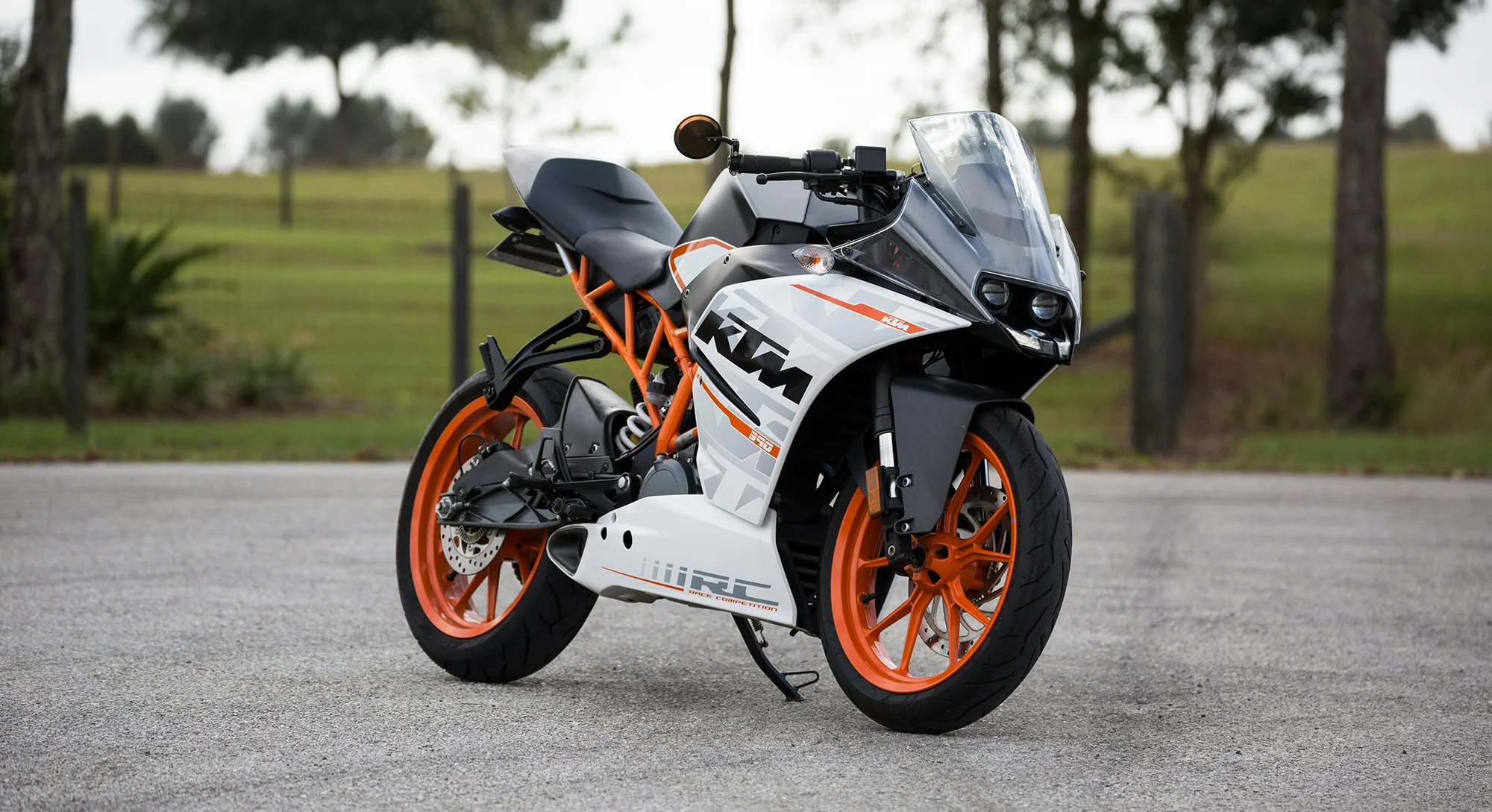 Motorbike stood on concrete