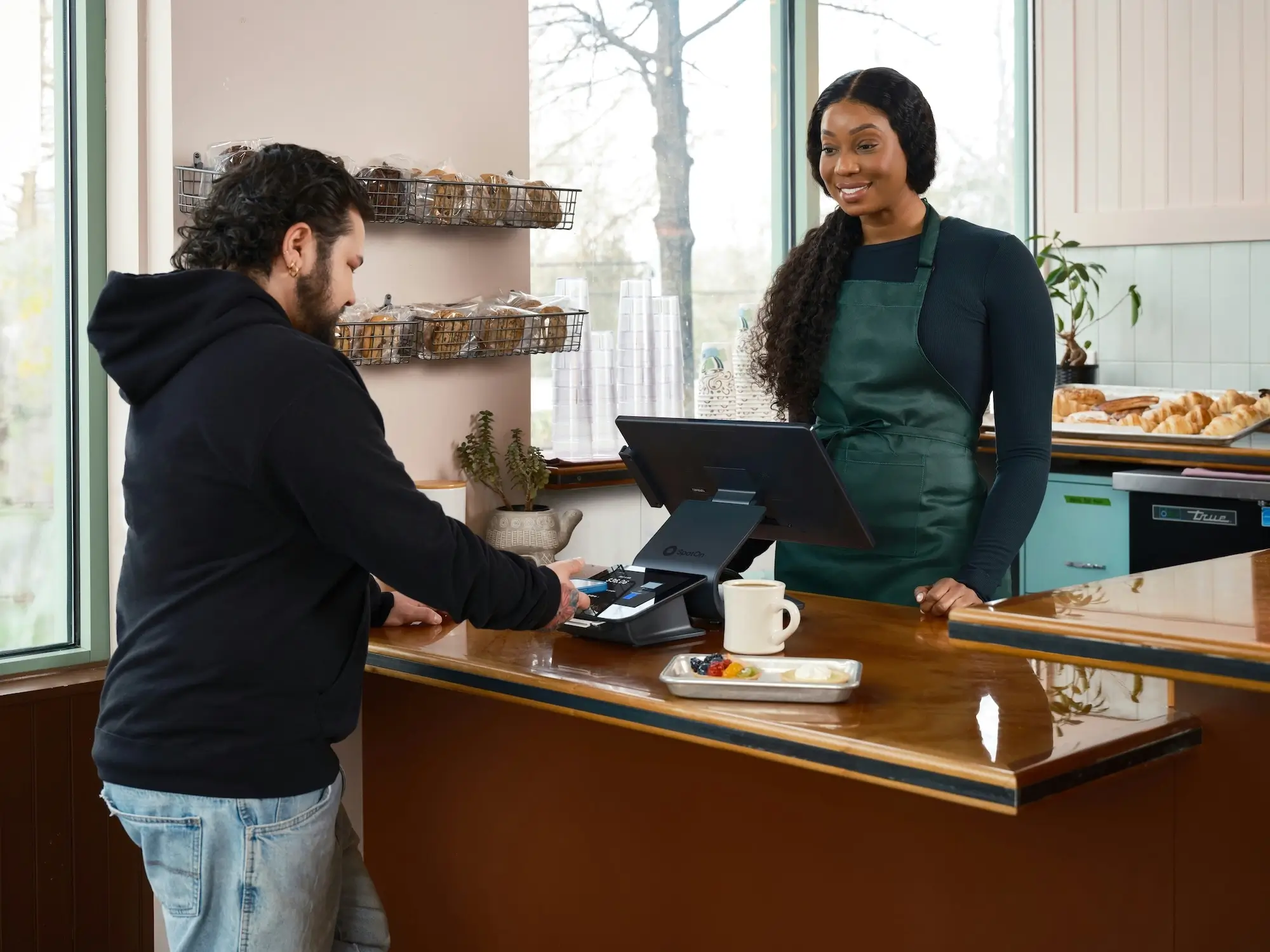 Making business purchase in shop