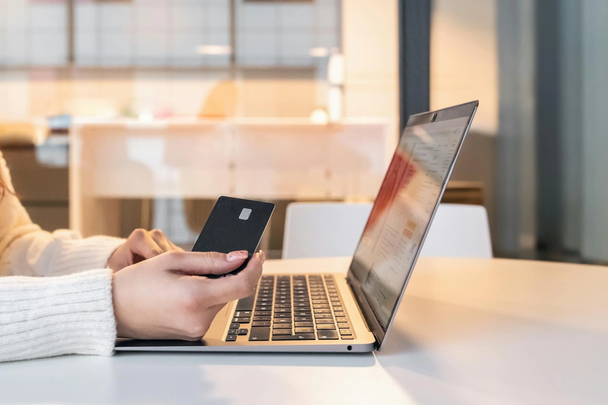 Business owner paying with credit card