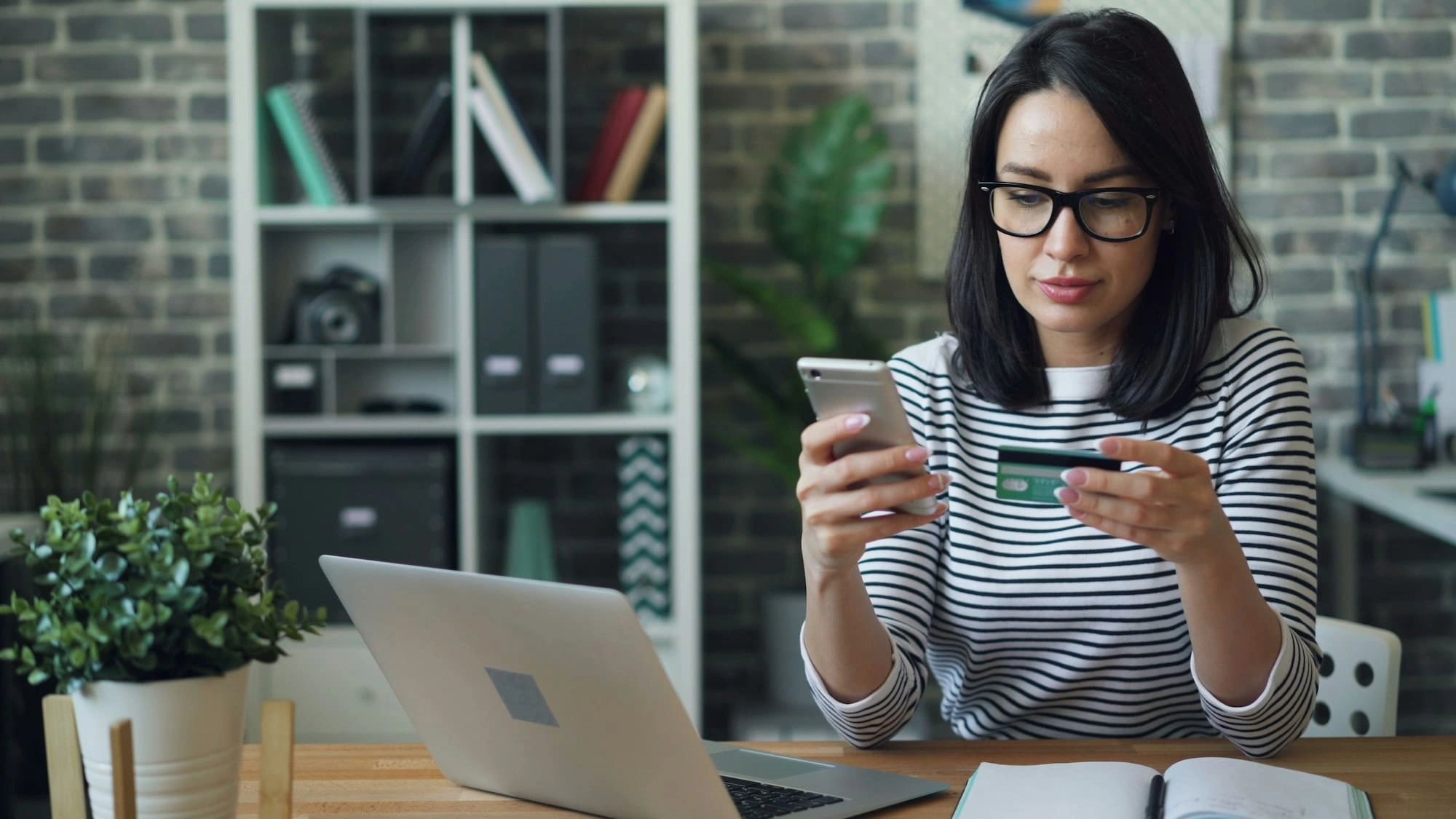 Business owner paying with credit card