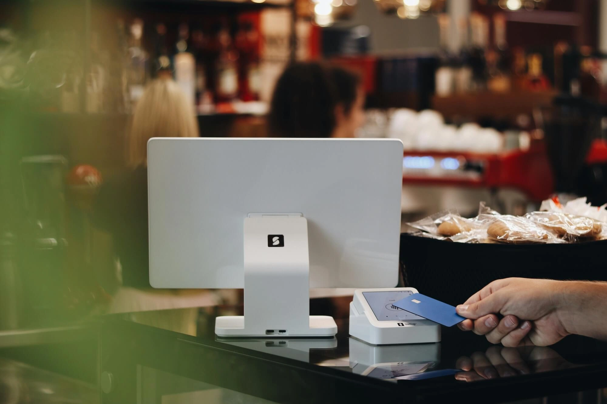 Business finance tracking on desktop computer