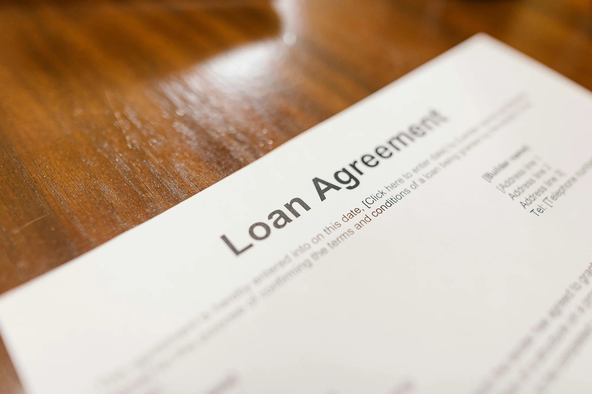 Loan agreement paper