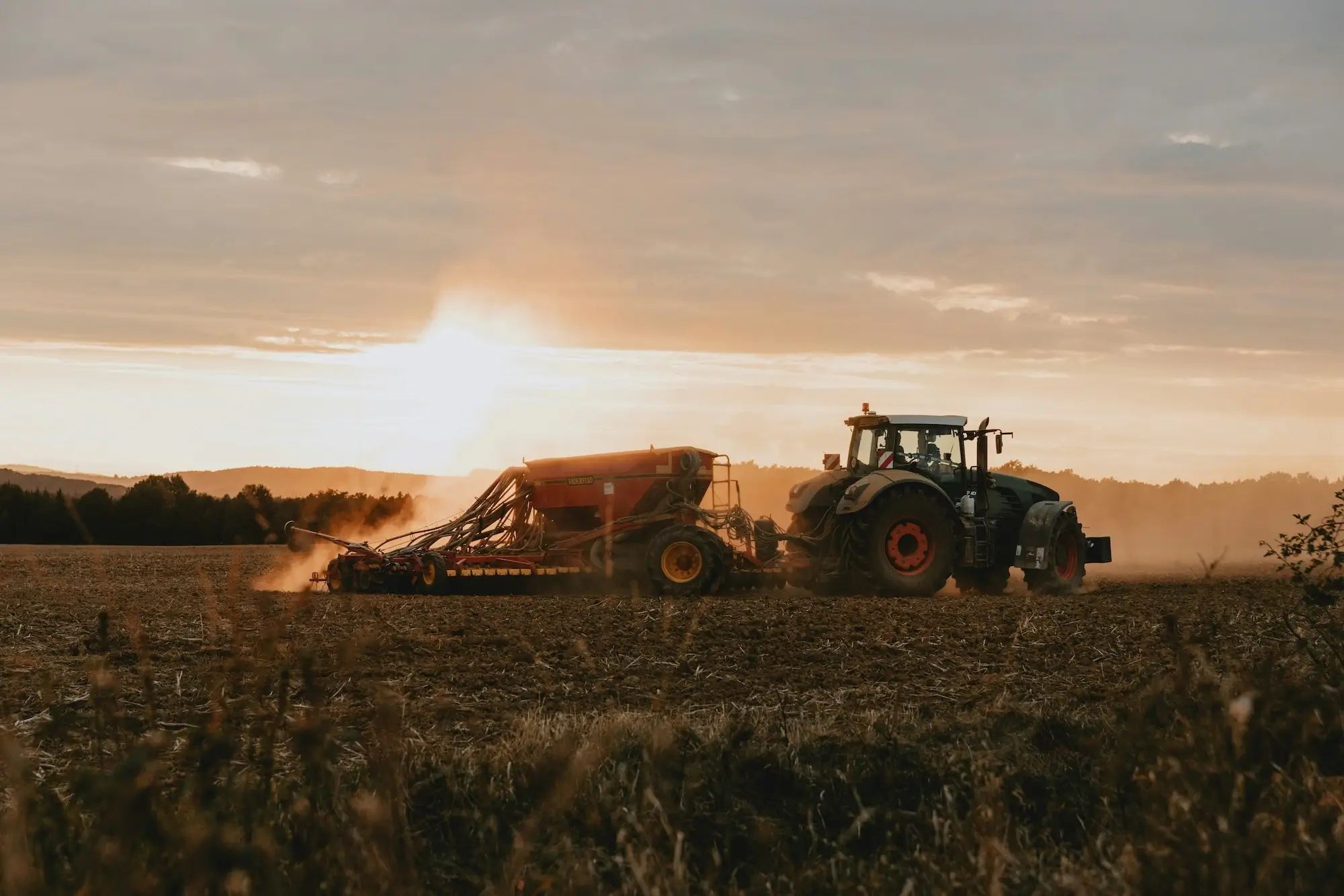 Tractor in field