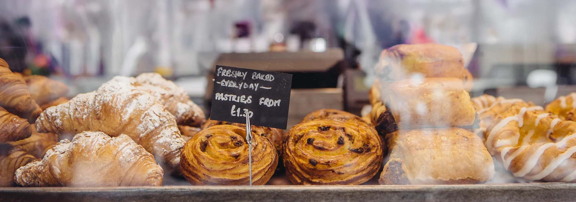 Pastries in a cafe counter