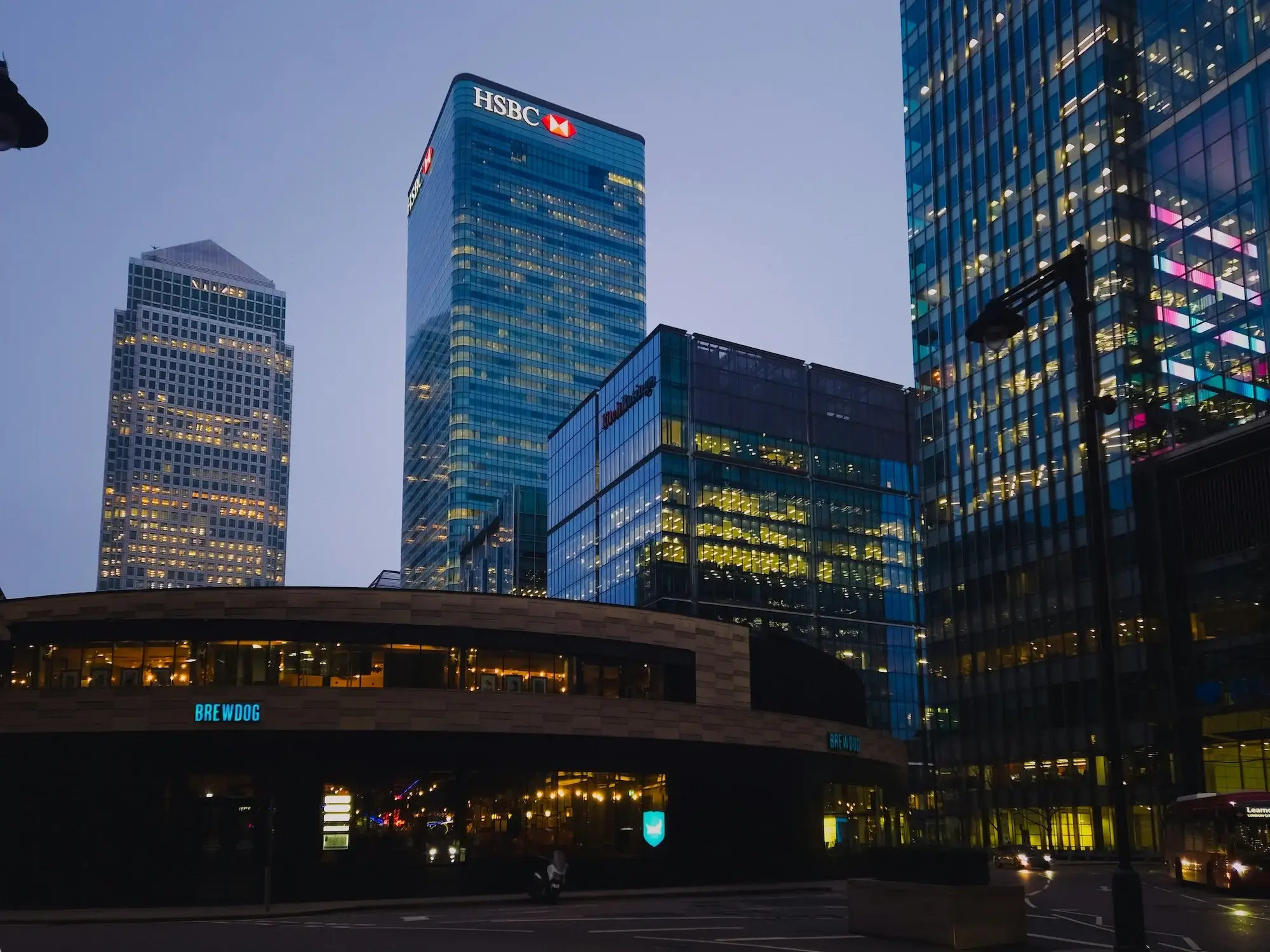 HSBC office building in cityscape