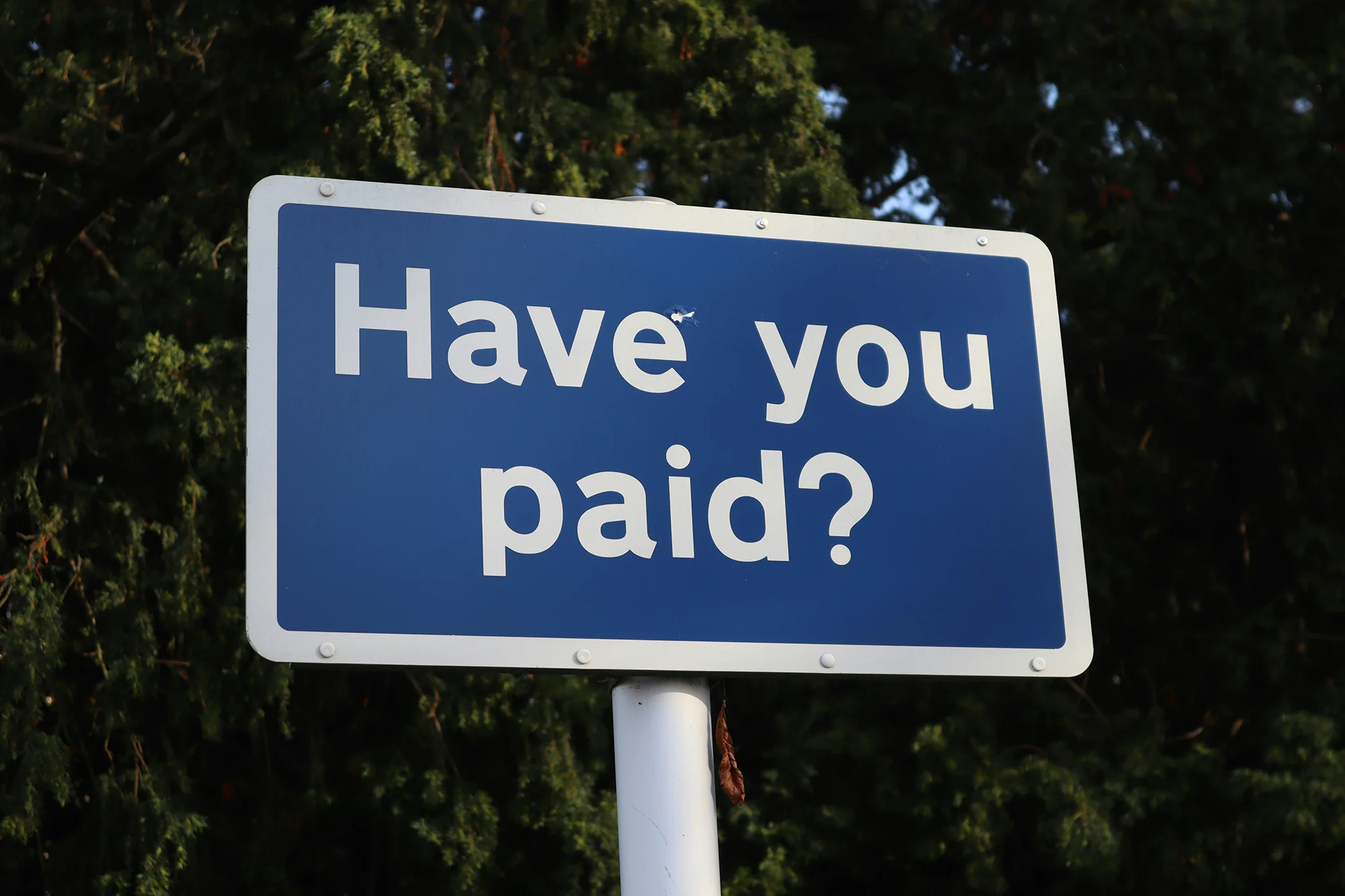 Have you paid sign
