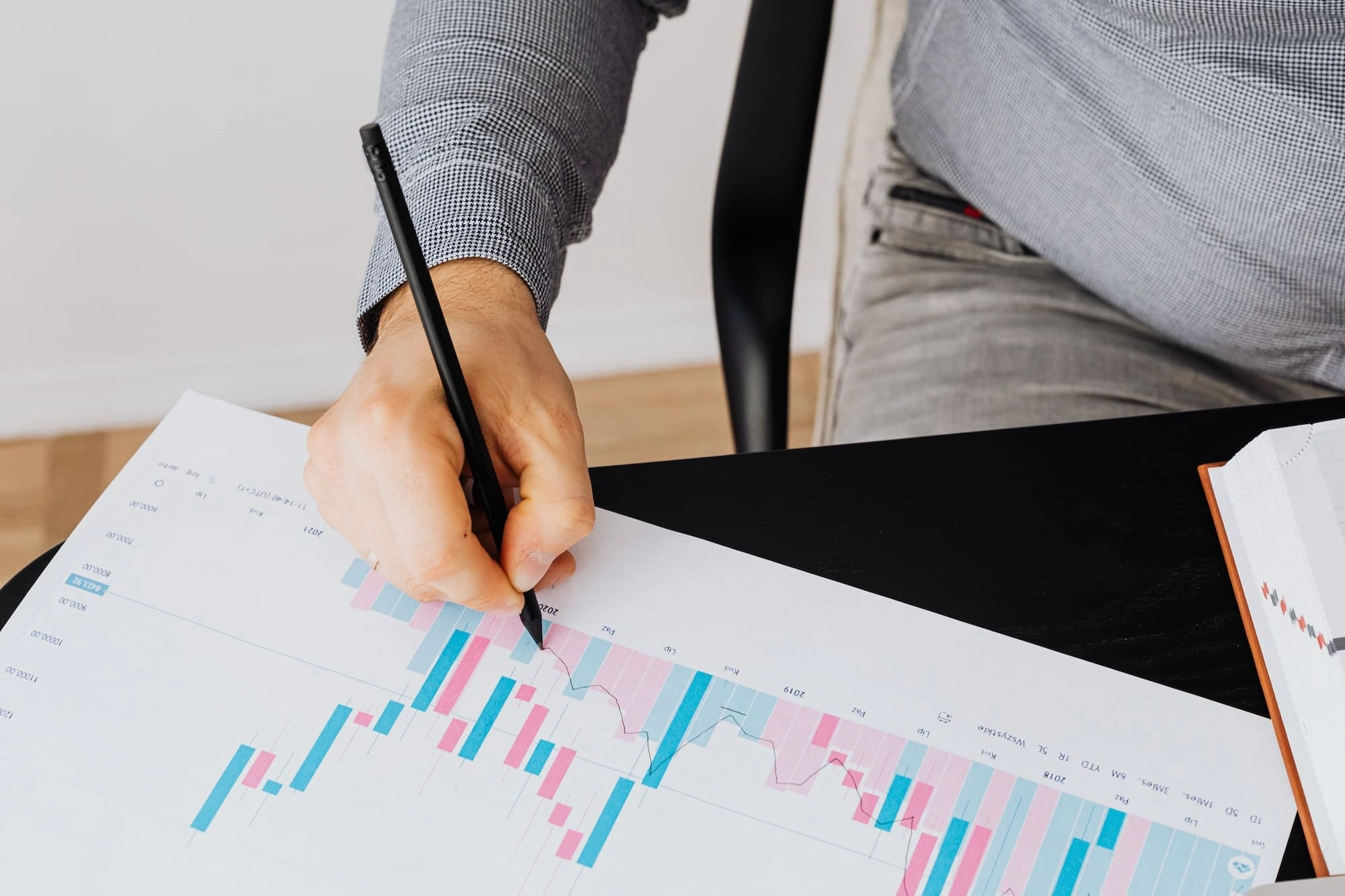 Business owner reviewing financial information