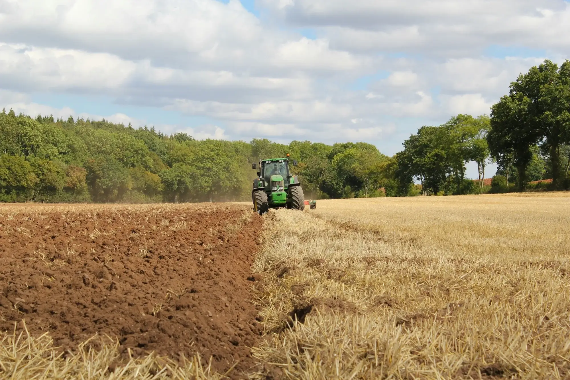 Tractor in field