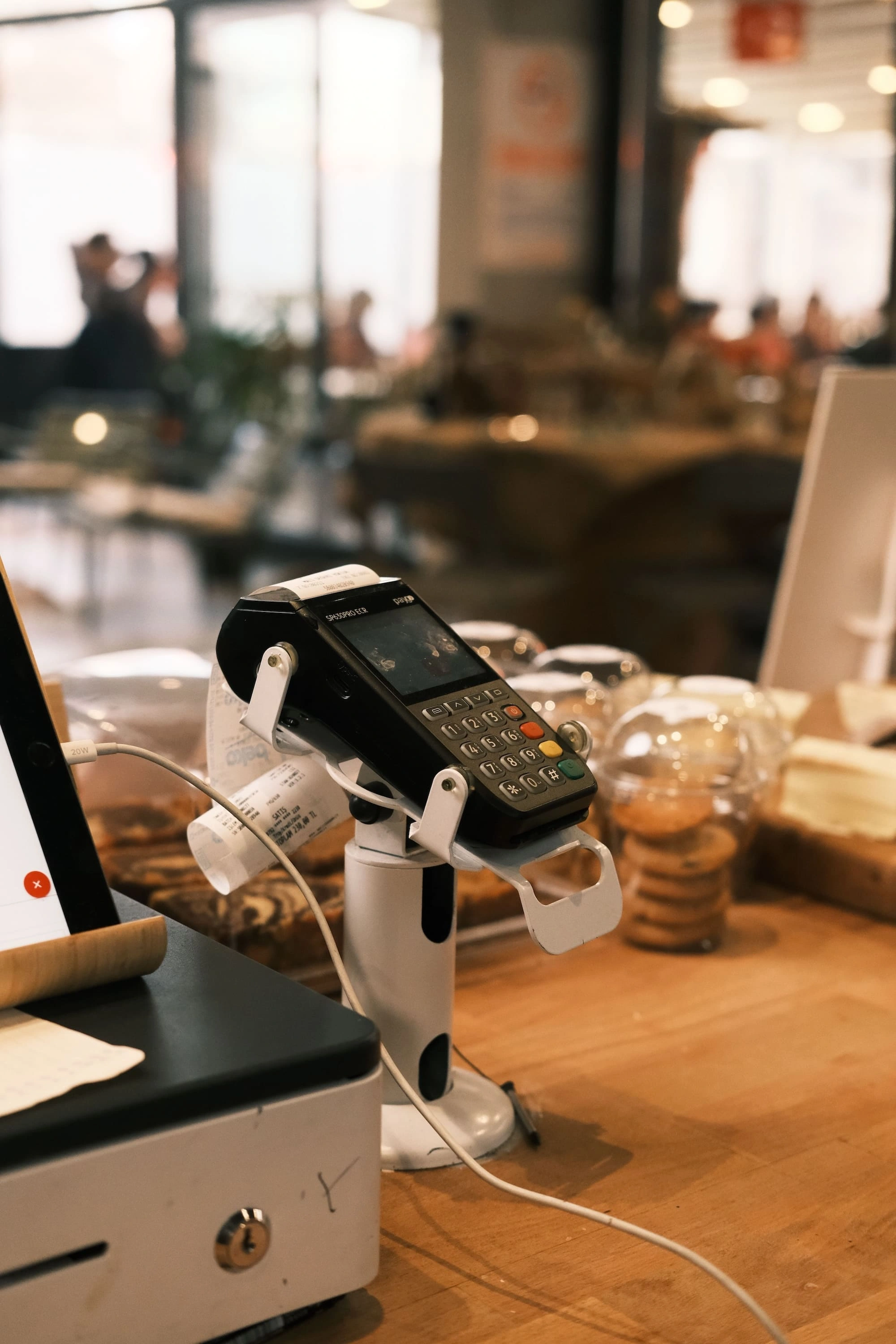 Business owner reviewing card payments
