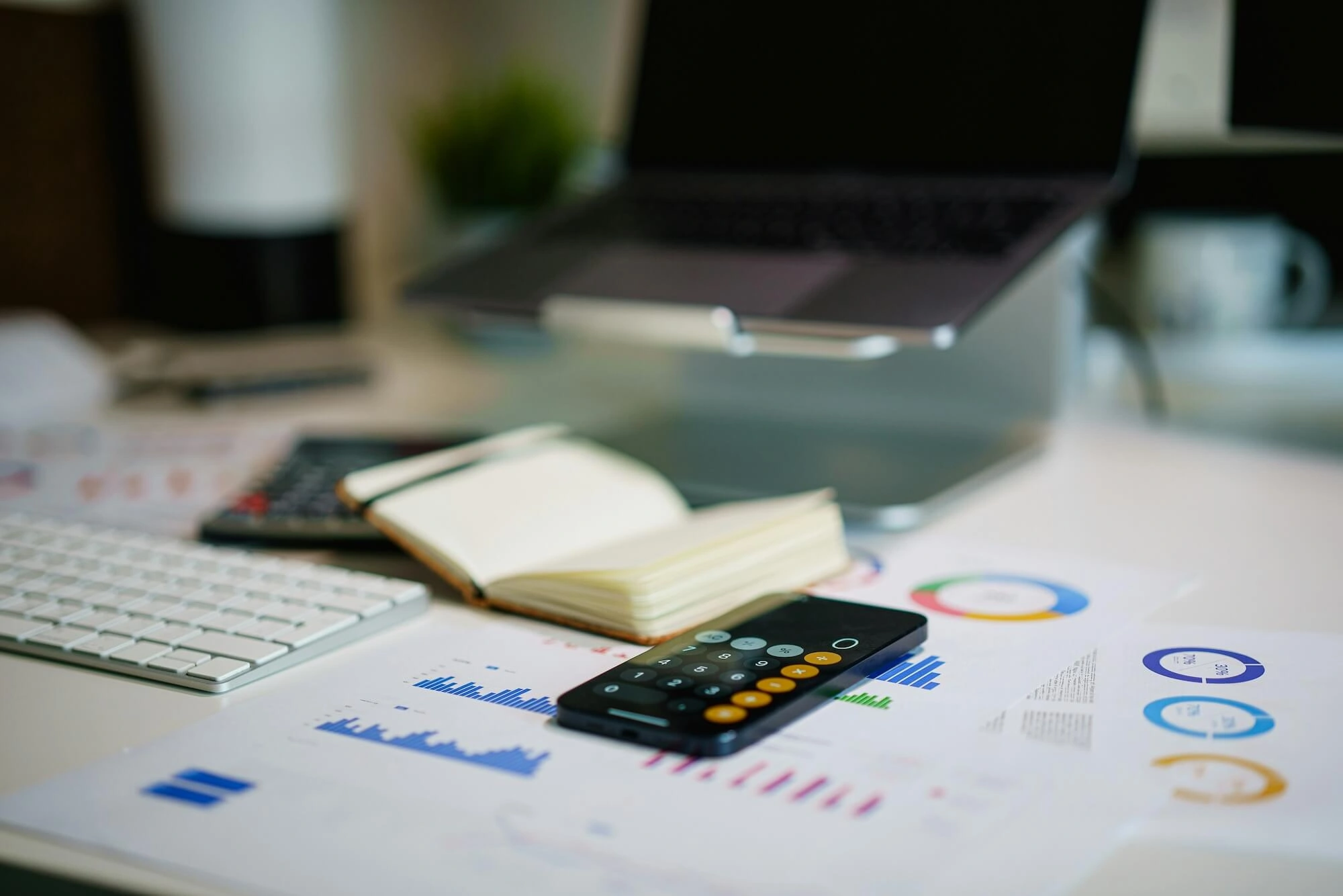 Business statements on table