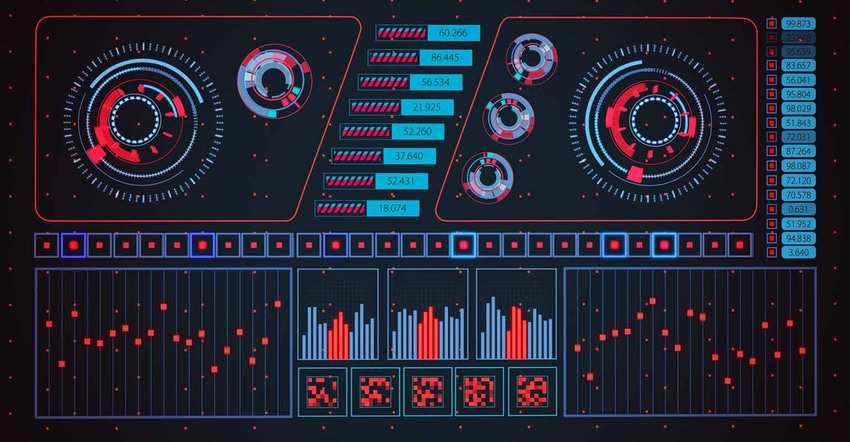 Graphic of a futuristic computer display