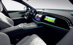 Images shows the infotainment dashboard in the next Mercedes E-Class vehicle