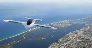 Lilium's electric vertical takeoff and landing (eVTOL) jet in the sky