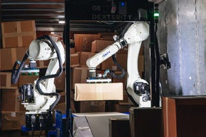 One of Dexterity AI's robots loading a FedEx truck