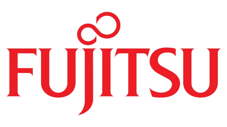 The Fujitsu logo, red on white