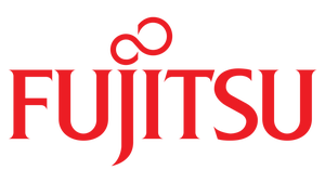 The Fujitsu logo, red on white