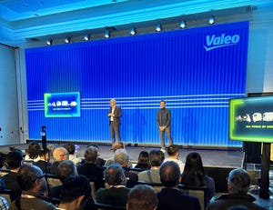 Valeo CEO and CTO on stage at CES 2024 in Las Vegas.