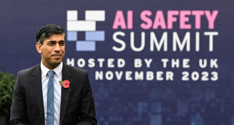 U.K. Prime Minister Rishi Sunak at the AI Safety Summit.