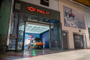 Pal-V's showroom dedicated to flying cars that just opened in Munich, Germany