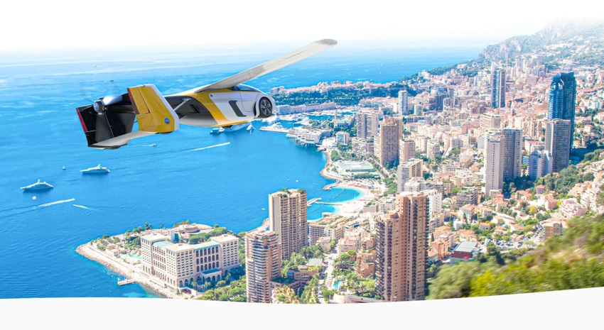 Image shows Aeromobil's flying car