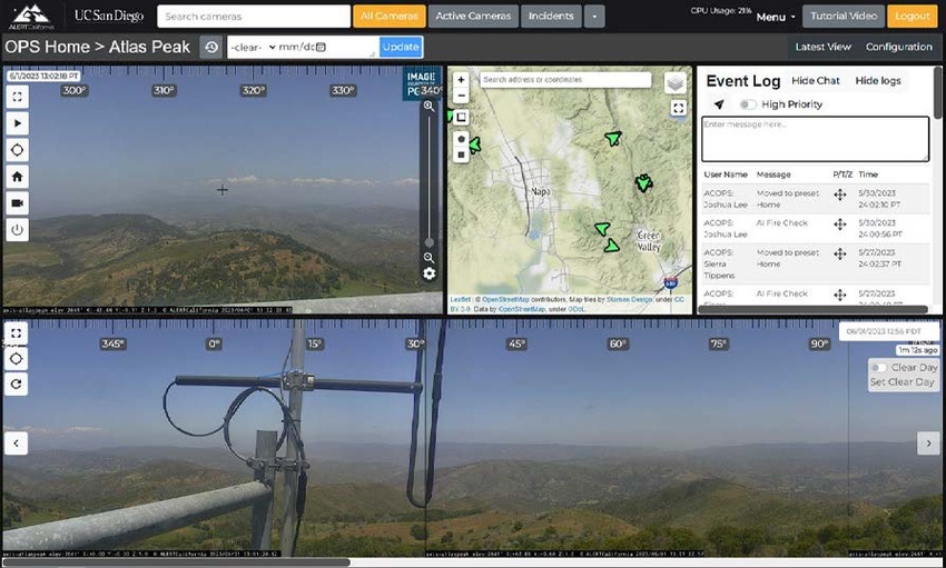 ALERTCalifornia cameras monitor Ortega Ridge near Santa Barbara