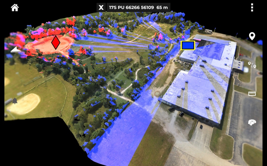 Farsight model created from multi-ship Golden Eagle flight showing enemy (red) and friendly (blue) positions