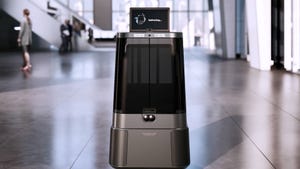 The new robot features facial recognition and autonomous driving