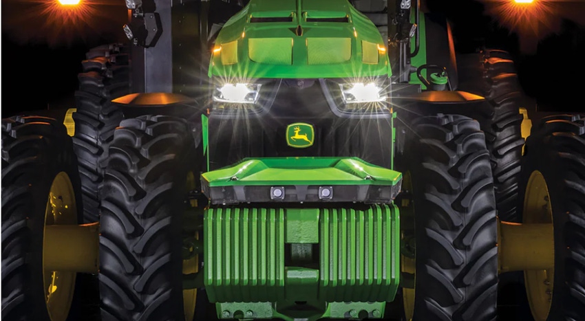 Image shows John Deere's fully autonomous tractor