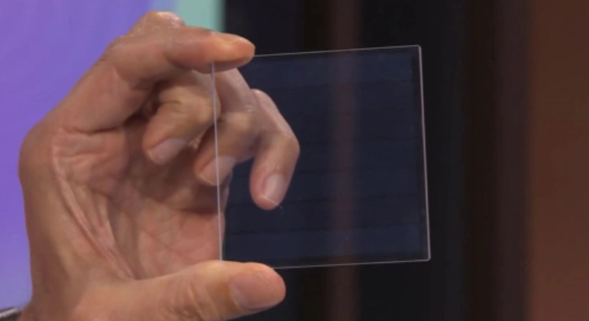A glass chip from Project Silica. This chip holds Microsoft Flight Simulator and was shown off at Microsoft Build 2023.