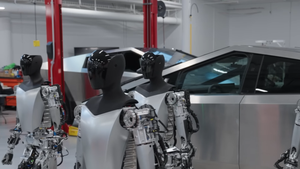 A still from Tesla's video showcasing its Optimus robot