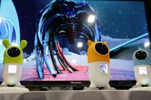 Image shows robots on display at CES 2023