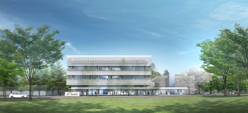 Architectural rendering of the new G-QuAT/AIST building. 