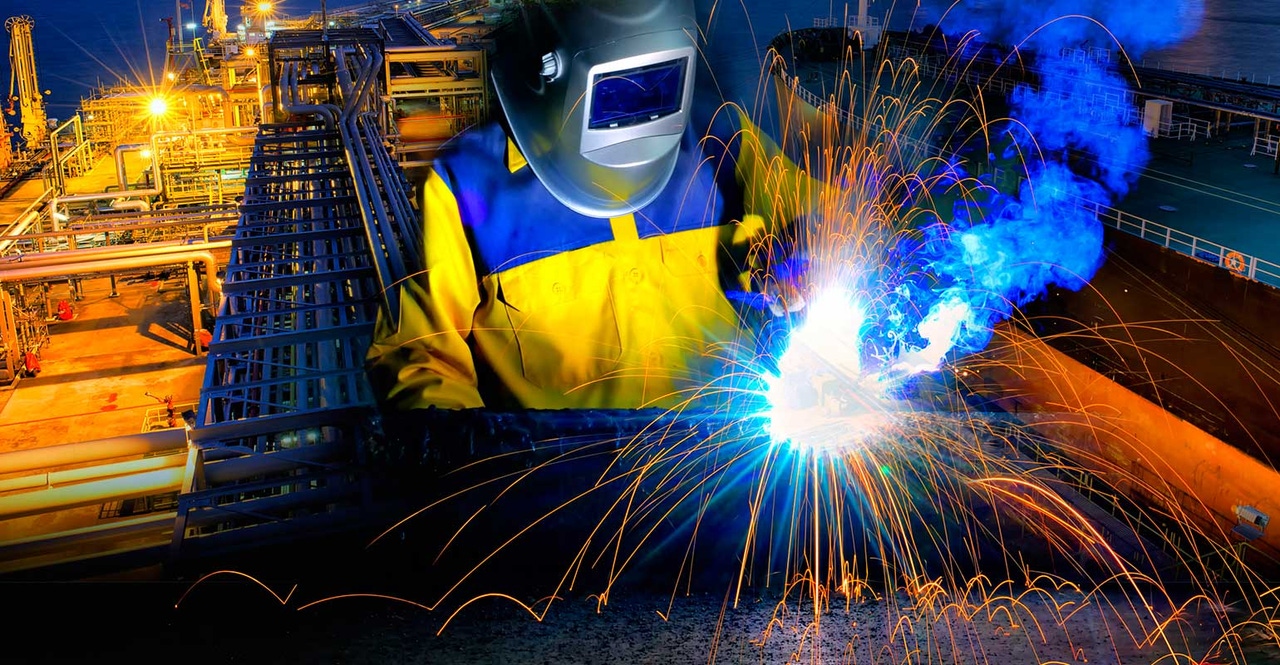 Industrial welder at work Industrial welder at work