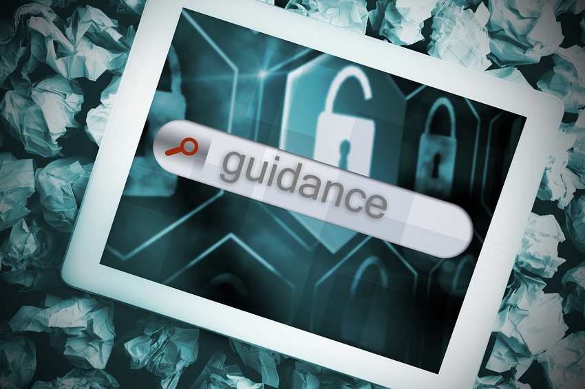 Image of the word guidance over a lock icon on a tablet screen