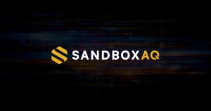 The SandboxAQ logo in yellow and white on a black background