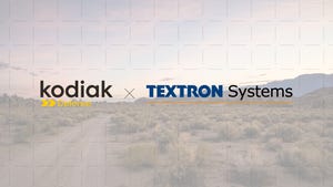 Kodiak, Textron logos against a landscape