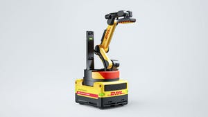 Image shows Boston Dynamics Stretch robots for DHL