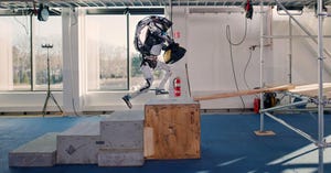Boston Dynamics humanoid robot Atlas navigates stairs in this video showing its skills.
