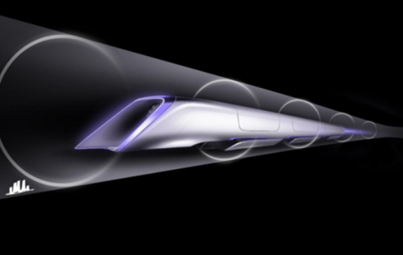 Rendering of Elon Musk's Hyperloop from his 2013 white paper.
