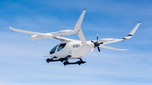 Beta Technologies ALIA CTOL electric aerial vehicle (EAV) in the air. 