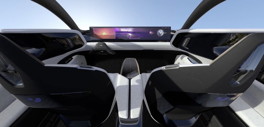 Image shows the inside of the JIDU concept robocar ROBO-01 Intelligent Cabin