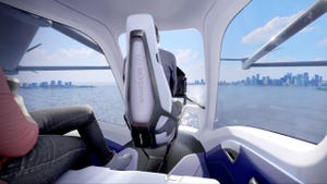 The interior of SkyDrive's eVTOL flying vehicle.