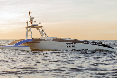 Autonomous boat on water
