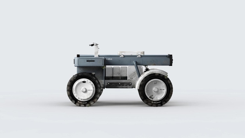 Image shows Cake's semi-autonomous four-wheel all-terrain vehicle for farmers