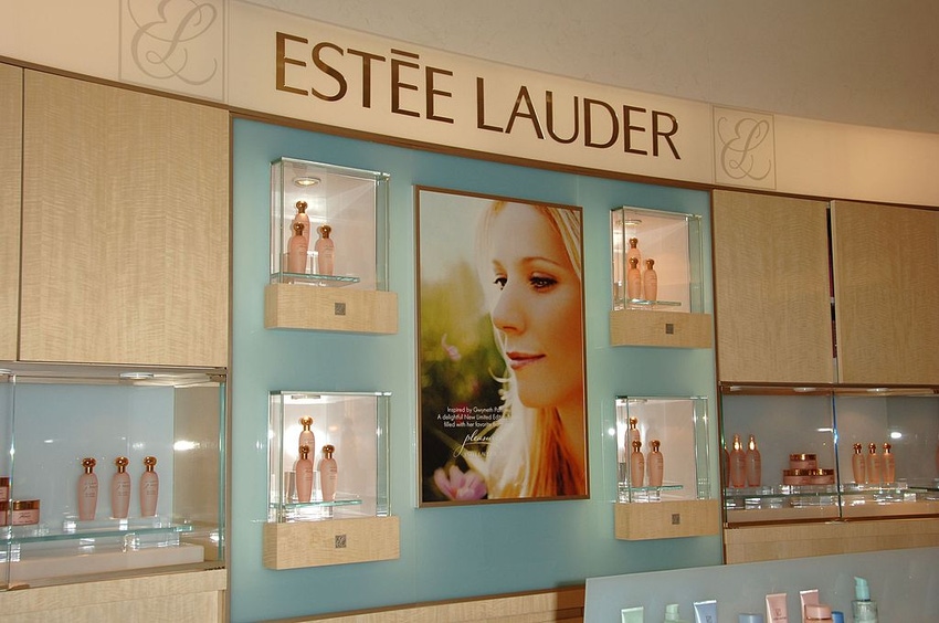Image shows the Estee Lauder counter at Saks Fifth Avenue